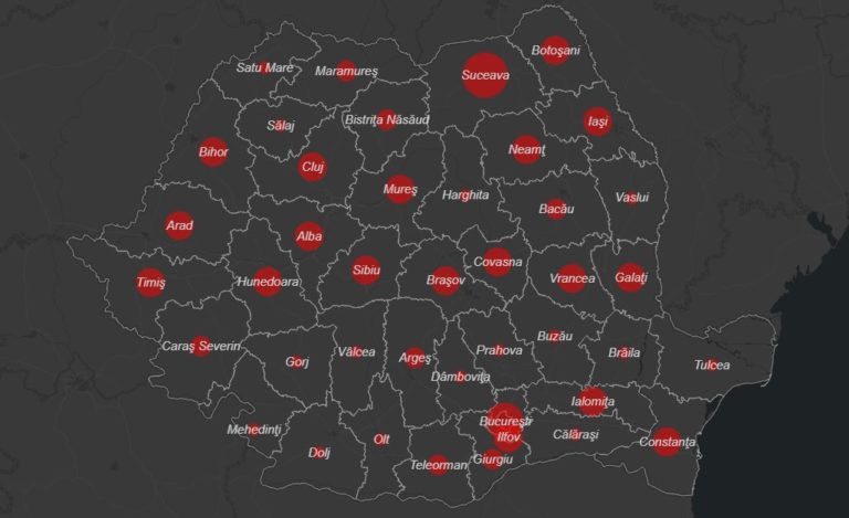 Harta coronavirus Romania